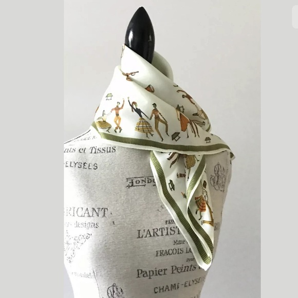 Vintage 1950's Scarf Musical Instruments & Dancers - Picture 6 of 7